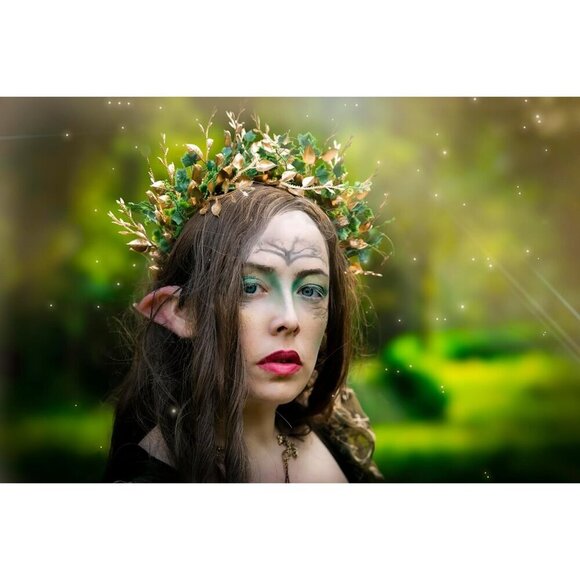 Handmade Woodland Halo Crown Flower Hairband For Women Girls Festival Wedding main image 4